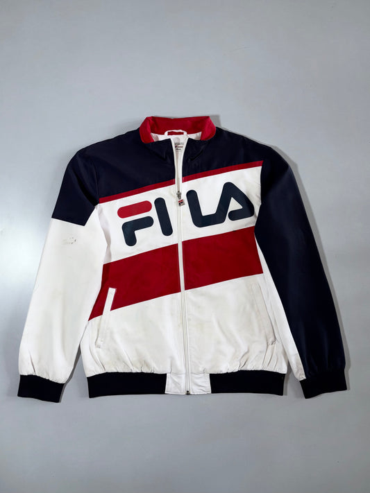 Fila | Navy White Red Colorblock Track Jacket | (M)