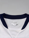 Fila White Navy-Trim Performance Sports T-Shirt Mesh Panel Detail (L)