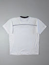 Fila White Navy-Trim Performance Sports T-Shirt Mesh Panel Detail (L)