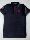 U.S. Polo Assn. Slim Fit Number Patch Polo Shirt – Black/Red  (M/L)