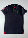 U.S. Polo Assn. Slim Fit Number Patch Polo Shirt – Black/Red  (M/L)