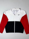 Nike Windbreaker Jacket – White, Black & Red Colorblock, (M)