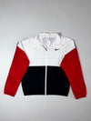 Nike Windbreaker Jacket – White, Black & Red Colorblock, (M)