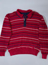 Maselli | Red Striped Quarter Zip PULLOVER | (L)