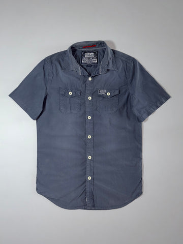 Superdry S&D Shirt Shop Shirt – Grey Short Sleeve Button-Up (M)