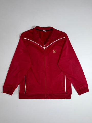 MLB New York Yankees Track Jacket – Maroon Full Zip, (XL)