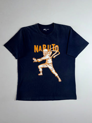 Uniqlo UT Naruto Graphic Tee – Navy Anime Print T-Shirt, (XL)