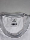Adidas Climalite T-Shirt – White with Blue 3-Stripe Shoulders, (2XL)