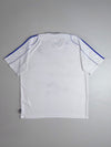 Adidas Climalite T-Shirt – White with Blue 3-Stripe Shoulders, (2XL)