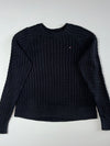 Tommy Hilfiger Cable Knit Crewneck Sweater Women’s – Black (M)