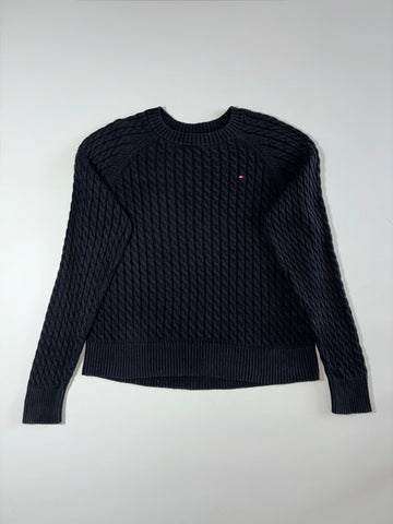 Tommy Hilfiger Cable Knit Crewneck Sweater Women’s – Black (M)