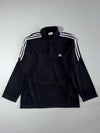 Adidas 3-Stripes Quarter Zip Fleece Pullover – Black (M)