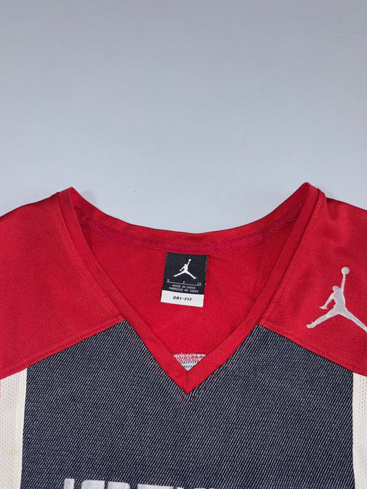 Jordan | Red Black White Basketball Jersey | (M)