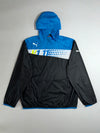 Puma V1.11 Hooded Windbreaker – Blue & Black Colorblock, (2XL)