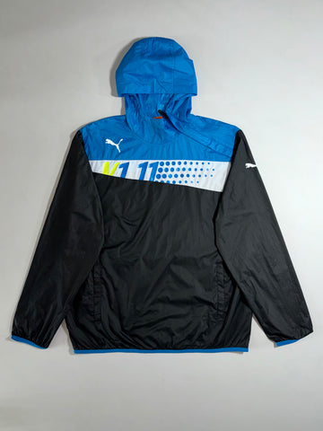 Puma V1.11 Hooded Windbreaker – Blue & Black Colorblock, (2XL)