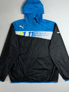Puma V1.11 Hooded Windbreaker – Blue & Black Colorblock, (2XL)