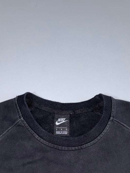 Nike | Black Double Swoosh Crewneck | (XL)