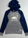 Roots Vancouver Canada Hoodie – Navy & Grey Colorblock Pullover, (S)