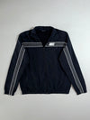 Nike Windbreaker Track Jacket – Black with Grey Stripe Piping, (M)