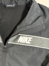 Nike Windbreaker Track Jacket – Black with Grey Stripe Piping, (M)