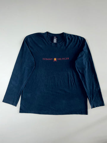 Tommy Hilfiger Crest Logo Long Sleeve T-Shirt – Navy Blue (2XL)