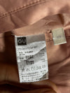 GU Blush Pink Satin Bomber Jacket  Oversized Nylon Zip-Up,  Reversible (S)