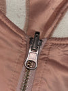 GU Blush Pink Satin Bomber Jacket  Oversized Nylon Zip-Up,  Reversible (S)