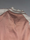 GU Blush Pink Satin Bomber Jacket  Oversized Nylon Zip-Up,  Reversible (S)