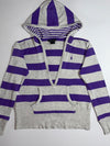 Polo Ralph Lauren Purple Striped Hoodie  Waffle Knit Pullover Hoodie Women’s (S)