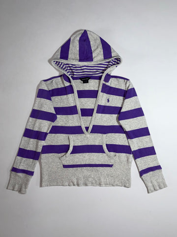 Polo Ralph Lauren Purple Striped Hoodie  Waffle Knit Pullover Hoodie Women’s (S)