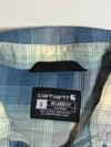 Carhartt Blue Plaid Flannel Western Shirt  Snap-Button Relaxed Fit, (XL)