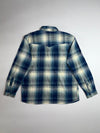 Carhartt Blue Plaid Flannel Western Shirt  Snap-Button Relaxed Fit, (XL)