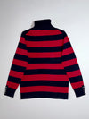 Tommy Hilfiger Navy & Red Striped Turtleneck Sweater Knit Pullover, (M)