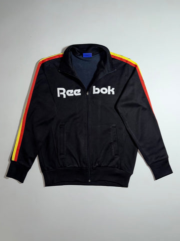 Reebok Classic Black Track Jacket  Red & Yellow Stripe (M)
