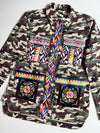 ONLY Camo Utility Jacket with Aztec Embroidered Pocket Patches – Women’s (S)