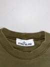 Stone Island Olive Green Crewneck Sweatshirt – Garment Dyed, Patch Logo (S)