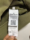 Stone Island Olive Green Crewneck Sweatshirt – Garment Dyed, Patch Logo (S)
