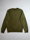 Stone Island Olive Green Crewneck Sweatshirt – Garment Dyed, Patch Logo (S)