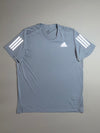 Adidas Grey Reflective 3-Stripe Running T-Shirt (XL)