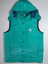 New York Yankees MLB Teal Hooded Puffer Vest (L)