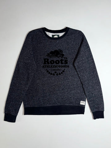 Roots Canada Athletic Goods Heather Grey Beaver Logo Sweatshirt (S)