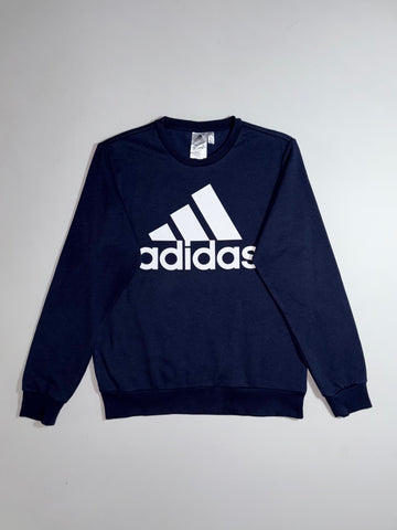 Adidas Navy Blue Big Logo Crewneck Sweatshirt (M)