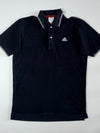 Adidas Tipped Collar Polo Shirt – Black with Orange Trim (M)