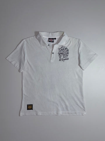 Jizo Bosatsu “Grace & Fury” Devil Graphic Polo – White (M/L)