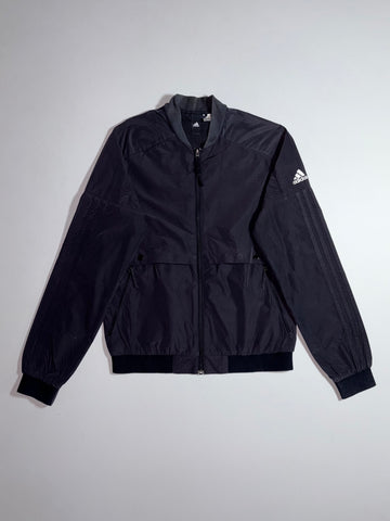 Adidas Black Bomber Track Jacket – Signature Stripes (S)
