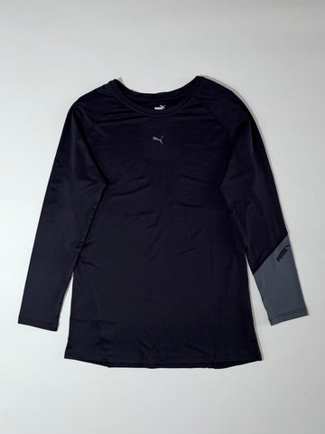 Puma Black Colorblock Long Sleeve Tee  Grey Sleeve Panel (M)