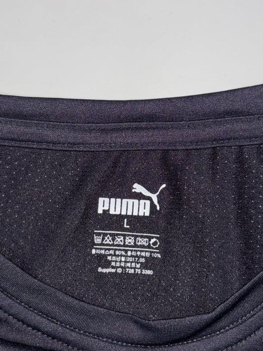 Puma Black Colorblock Long Sleeve Tee  Grey Sleeve Panel (M)