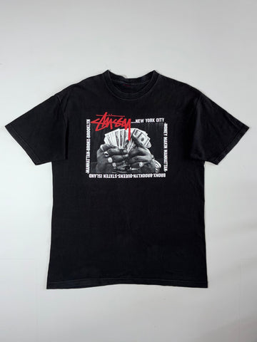 Stüssy “New York City” Money Graphic T-Shirt – Black (XL)