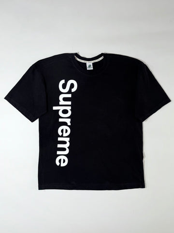 Supreme Black Vertical Logo Tee (L)