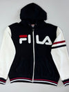 Fila Colorblock Zip-Up Hoodie – Black/White (2XL)